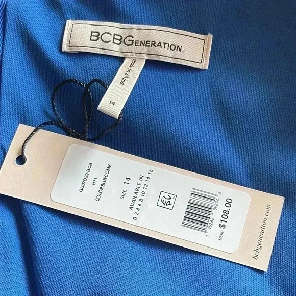 BCBGeneration Balloon-Sleeve Babydoll Dress  sz 14 - Picture 4 of 7